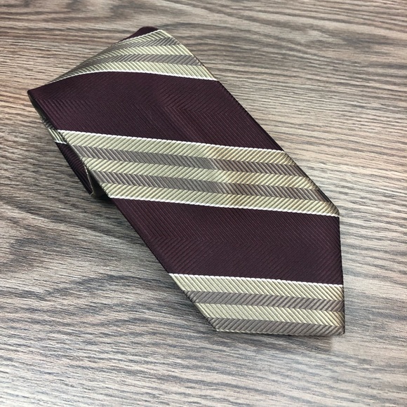 Jos. A. Bank Other - Jos A Bank NEW Maroon & Tan Stripe Tie Jos. A. Bank Other - Jos A Bank NEW Maroon & Tan Stripe Tie